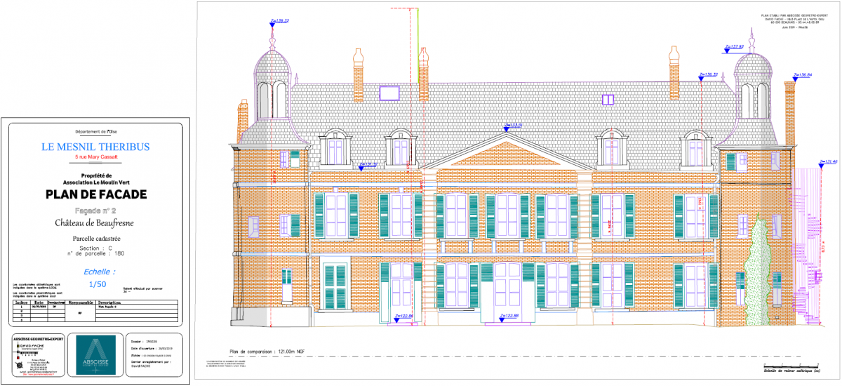 Plan de façade de bâtiment